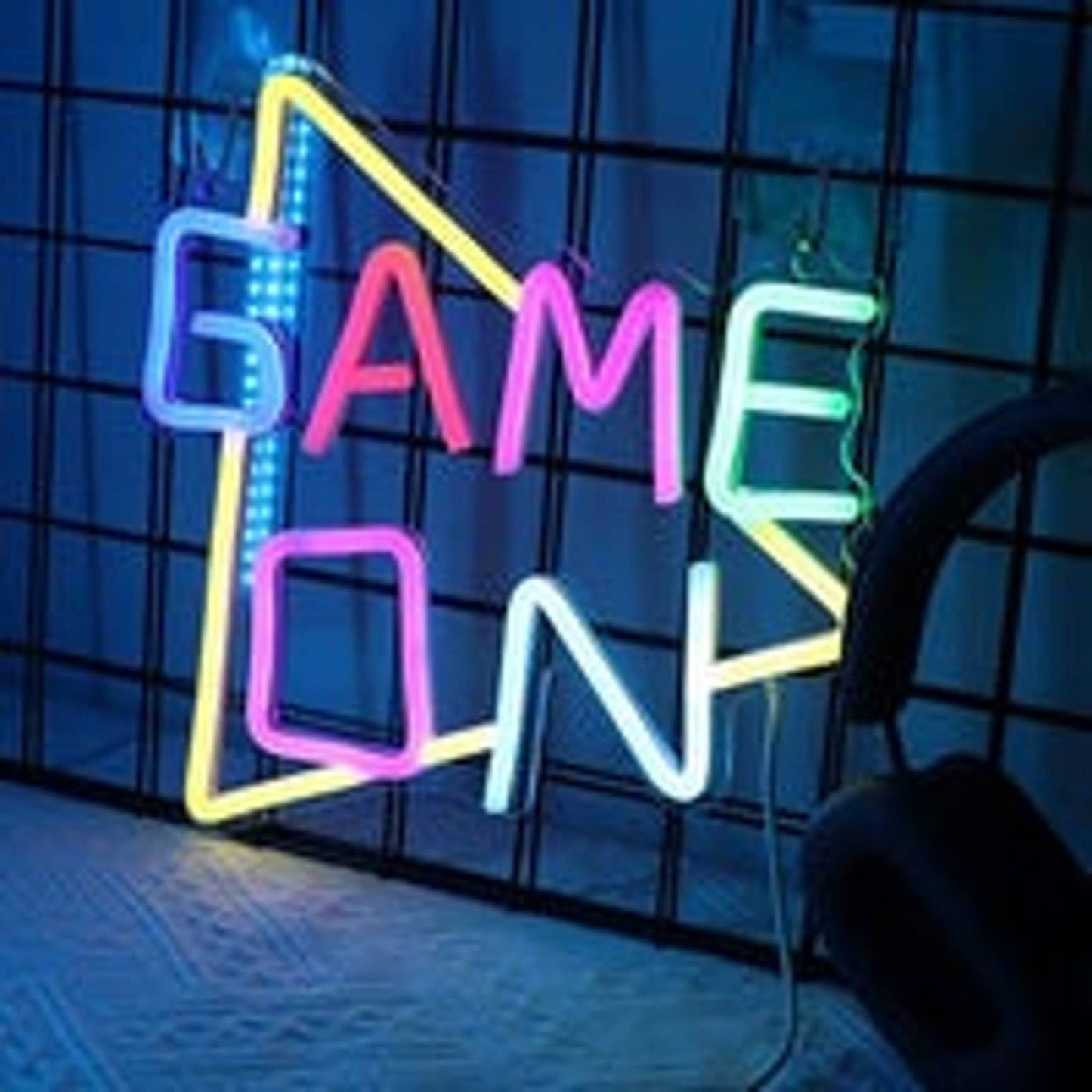 Fun Vivid Bright Colorful Game On Triangle LED Night Light Room Wall Decor