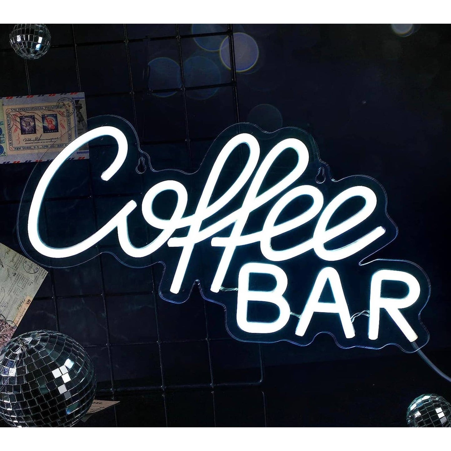 Lovely Bright Cool Bright “Coffee Bar” LED Night Light Room Wall Decoration