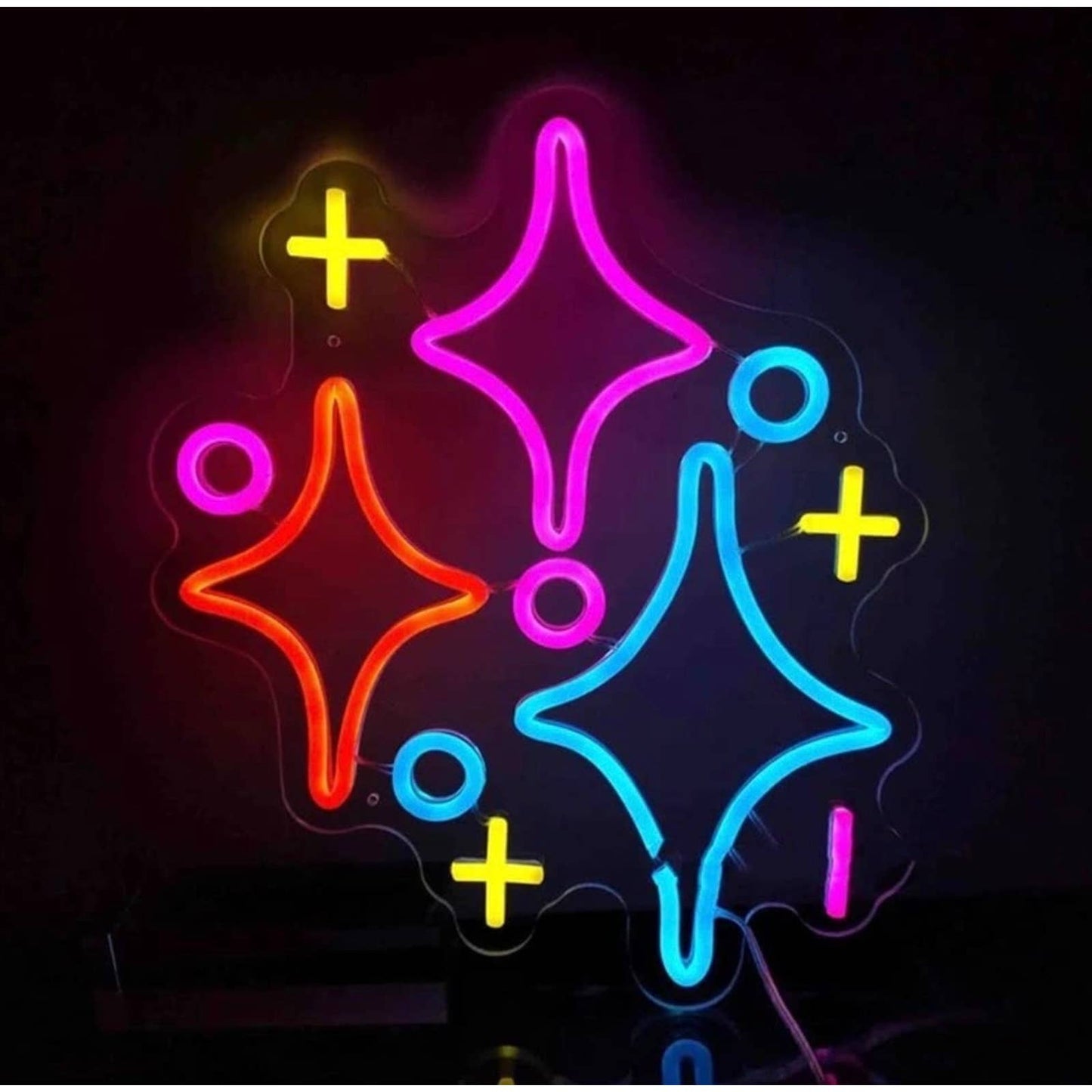 Fun Bright Colorful Sparkling Stars LED Night Light Room Wall Decoration