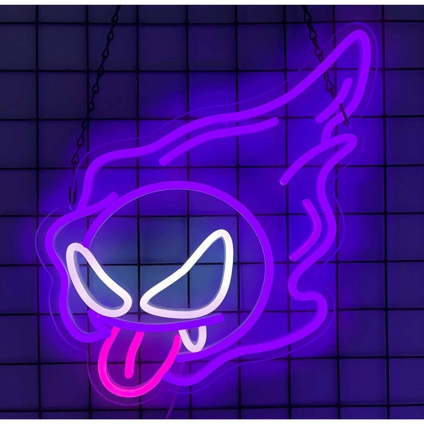 Fun Bright Purple Gastly Ghost Pokemon LED Night Light Game Room Decoration