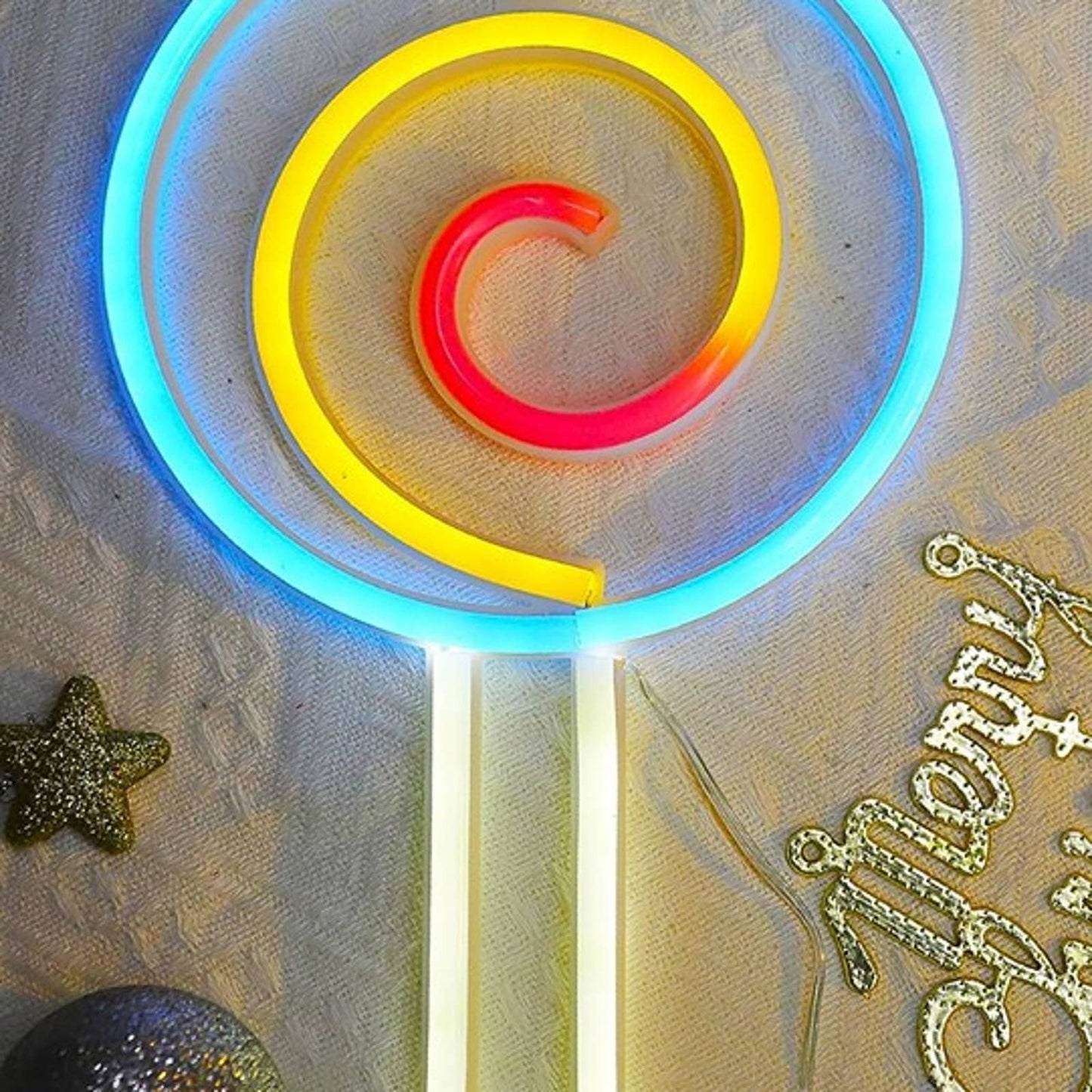 Lovely Bright Simple Sweet Lollipop LED Night Light Room Wall Decor