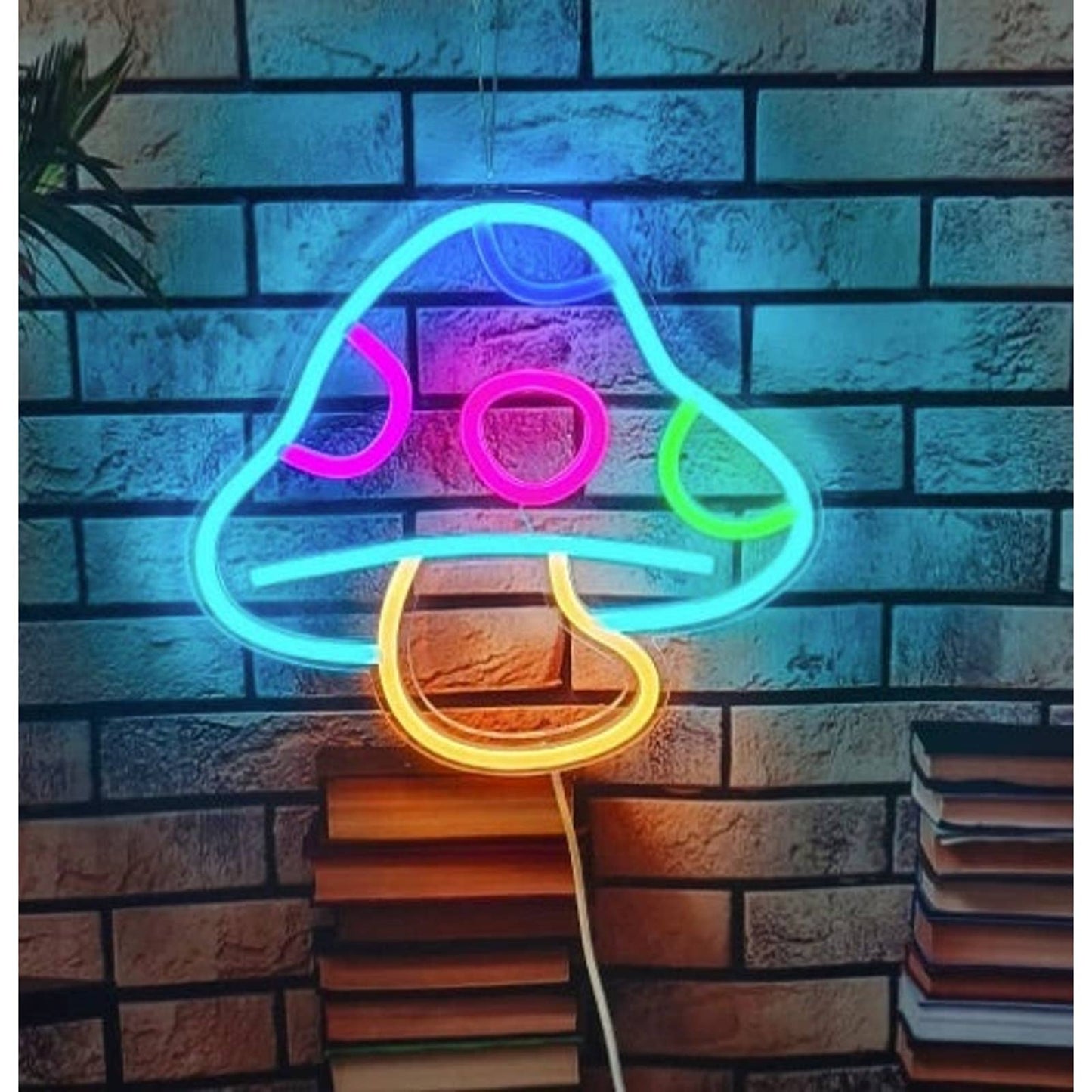 Lovely Bright Plump Blue Mushroom LED Night Light Rom Wall Decoration