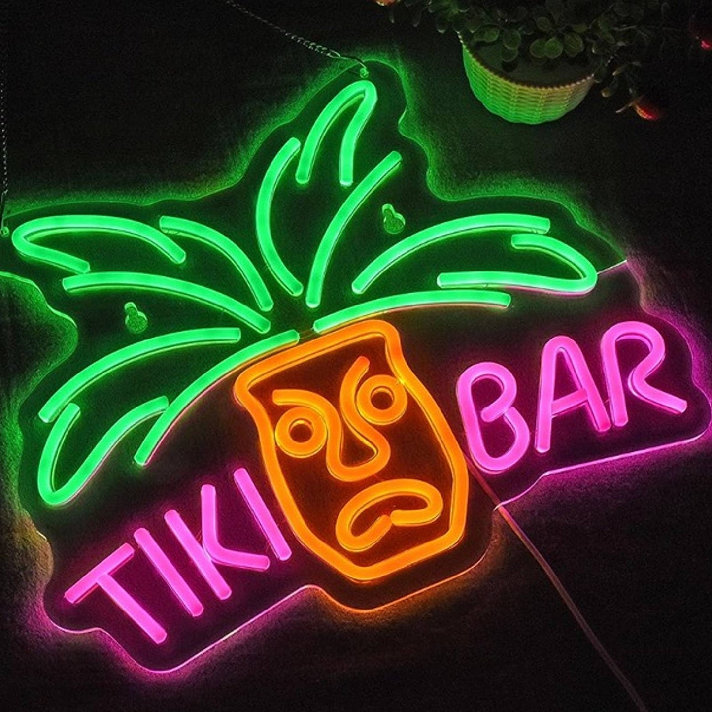 Fun Vivid Bright Colorful Tropical Tiki Bar LED Night Light Party Decor