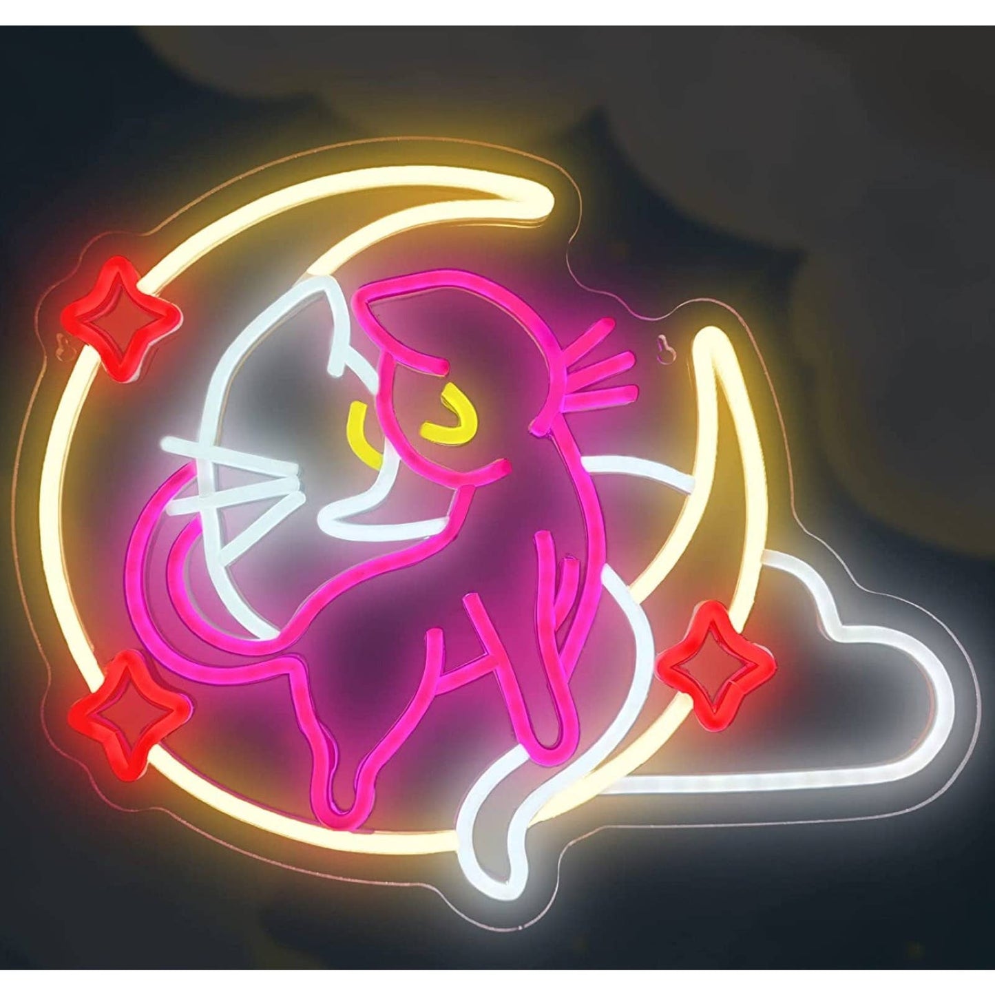 Adorable Sparkling Luna Kitty Cat Sailor Moon LED Night Light Anime Decor