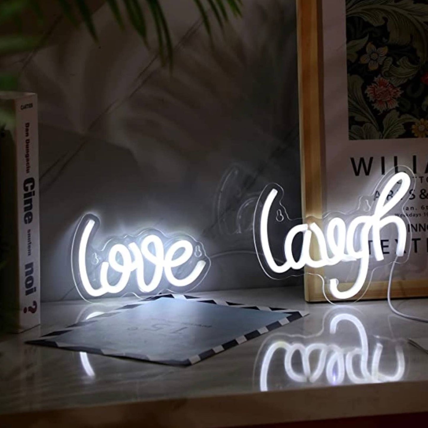 Lovely Cool Bright White Live Laugh Love LED Night Light Room Wall Decoration