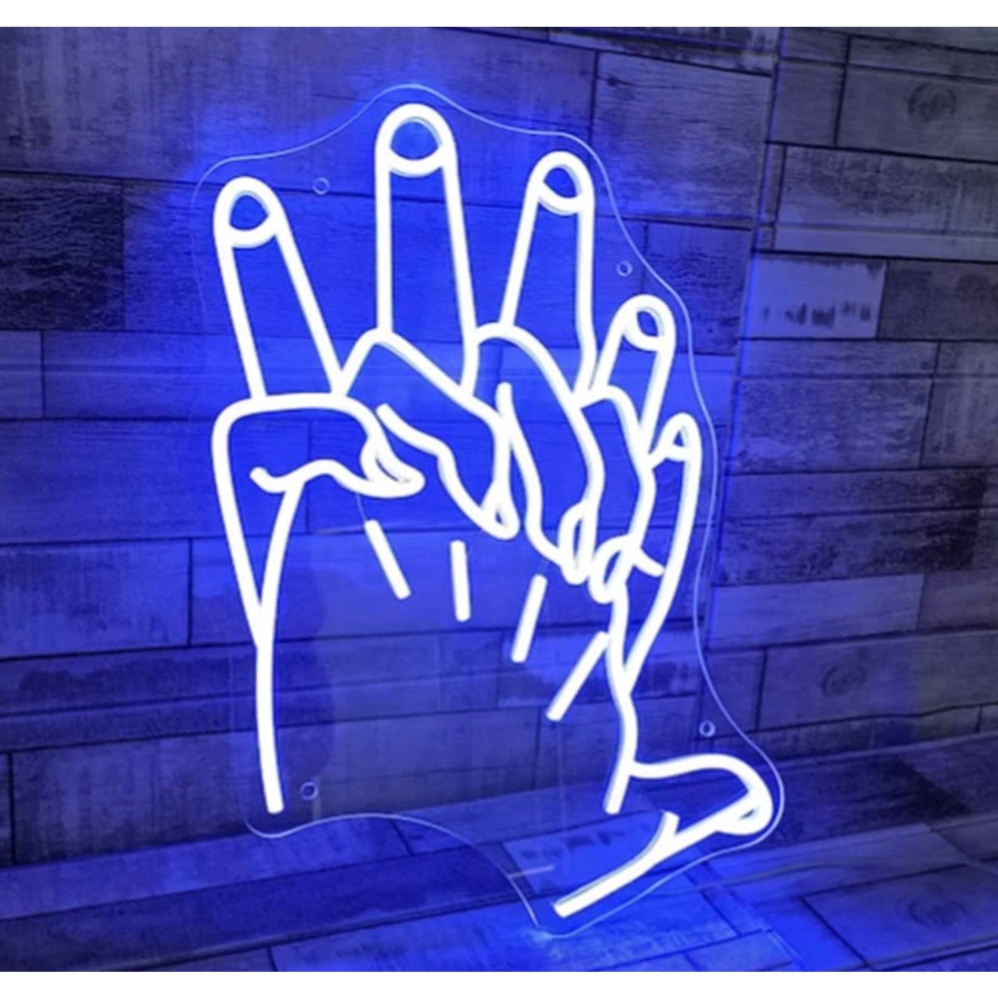 Lovely Bright Blue Holding Hands LED Night Light Romantic Love Room Wall Decor