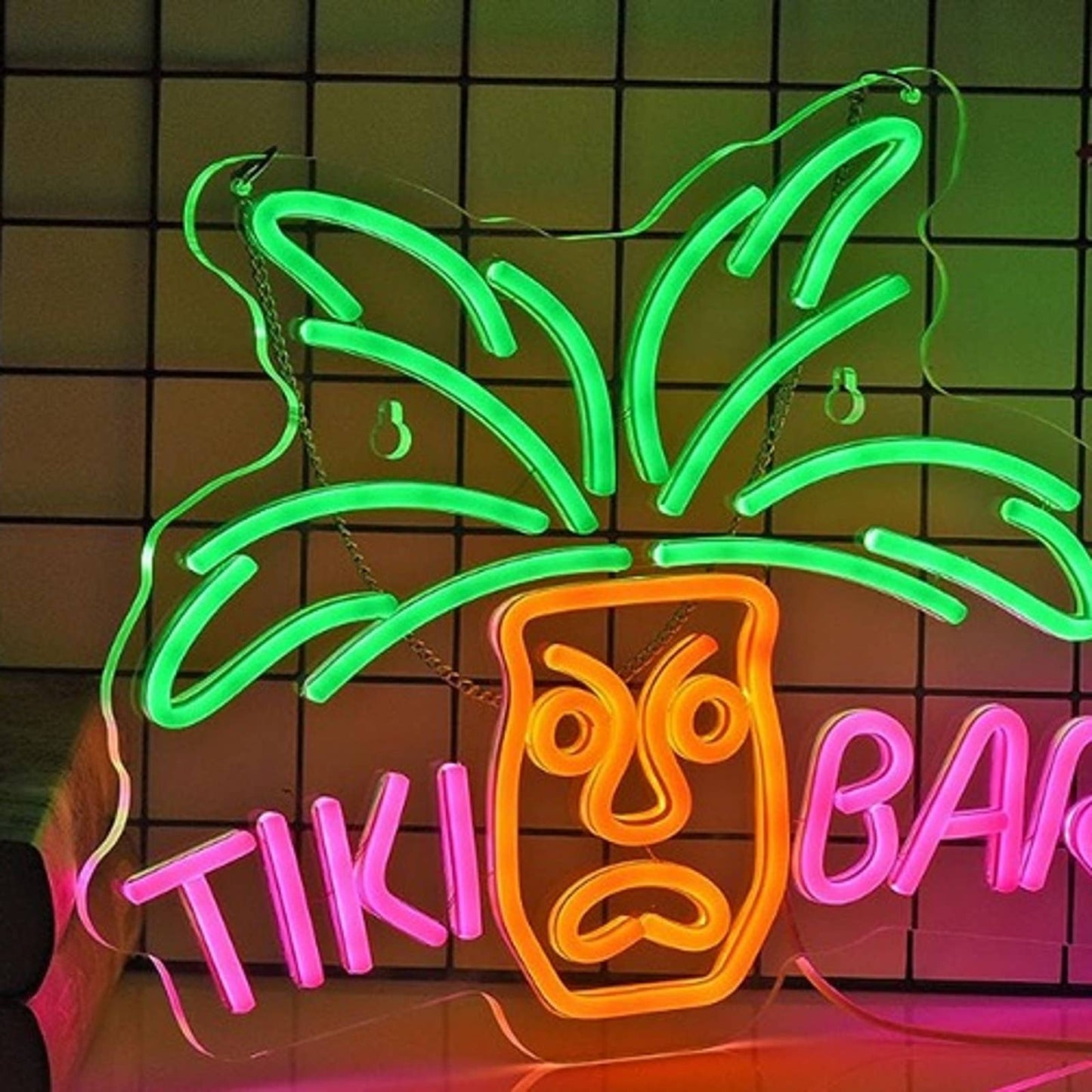 Fun Vivid Bright Colorful Tropical Tiki Bar LED Night Light Party Decor
