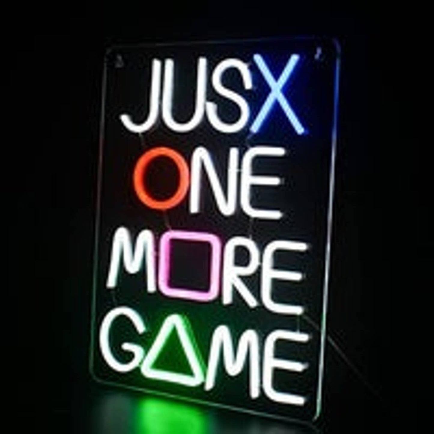 Fun Vivid Bright Colorful Just One More Game LED Night Light PlayStation Game De