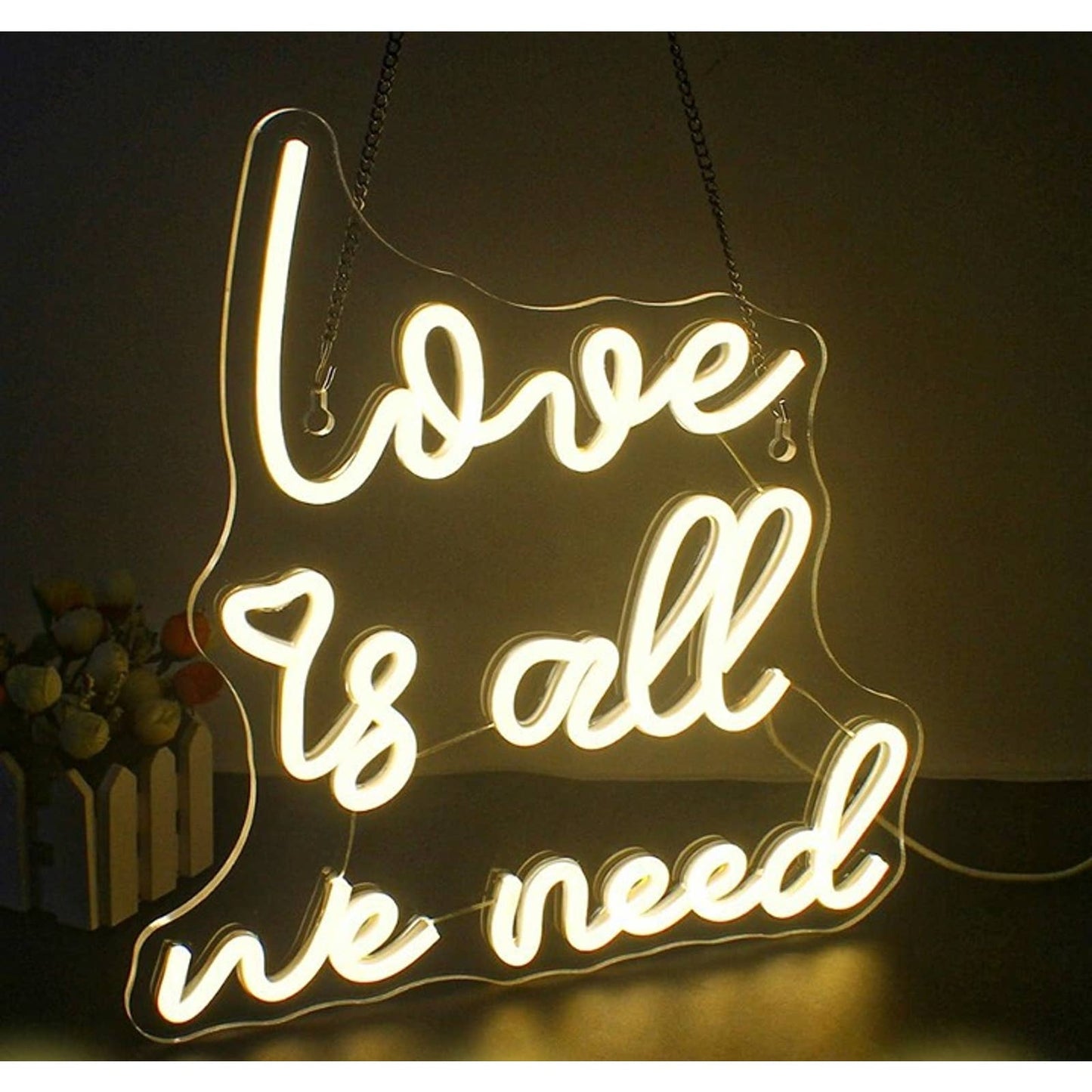 Vivid Warm Bright Love is All We Need LED Night Light Room Wall Decor