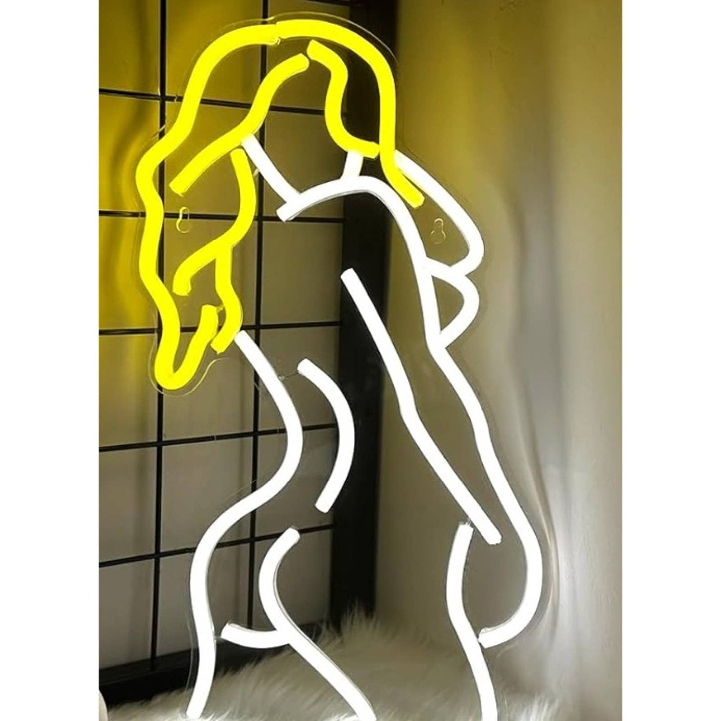 Fun Vivid Bright Beautiful Blond Lady Posing LED Night Light Wall Decor