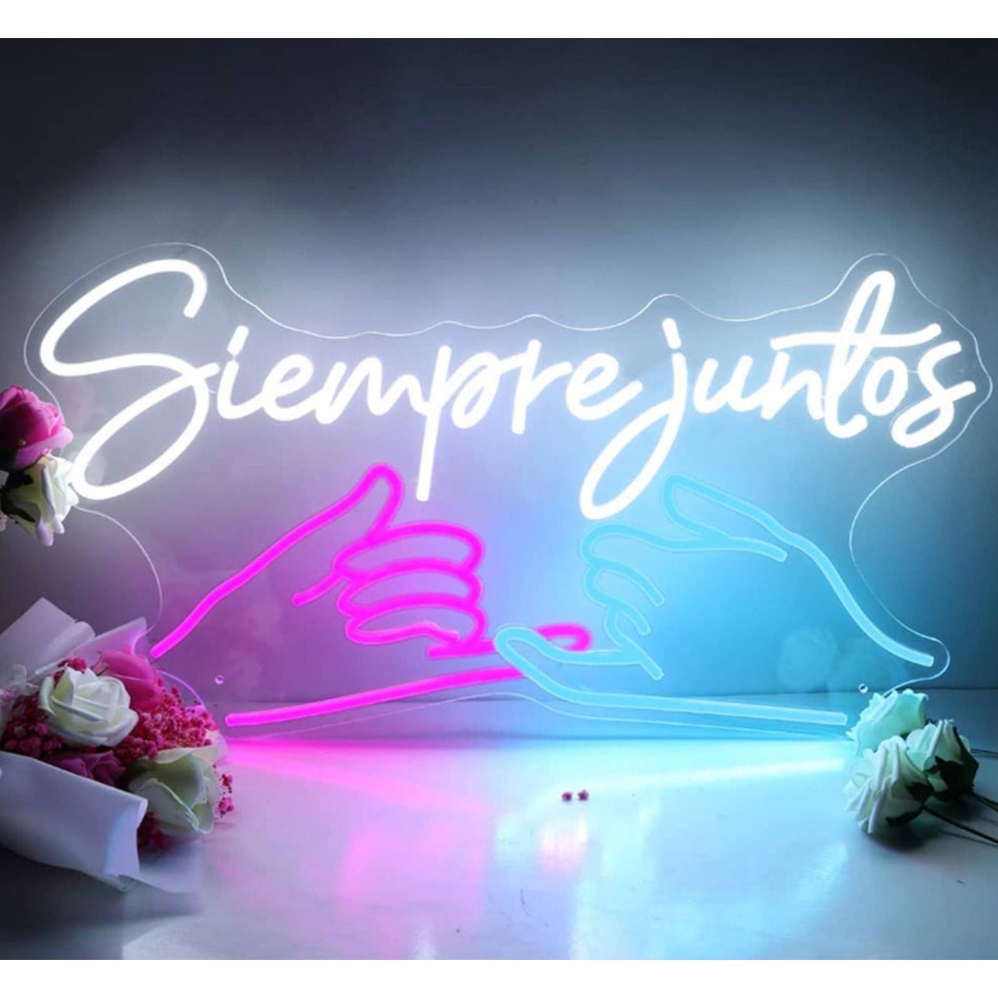 Lovely Bright “Siempre Juntos” Always Together LED Love Night Light Room Wall De