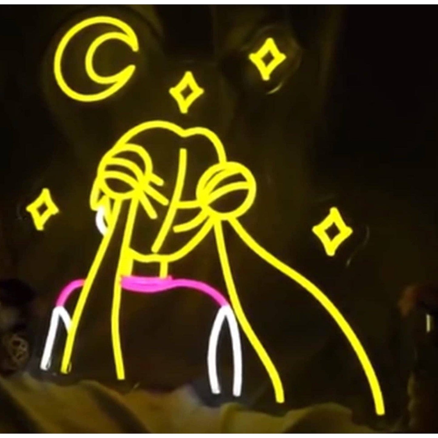 Adorable Bright Sailor Moon Staring a the Stars LED Light Japan Anime Room Decor
