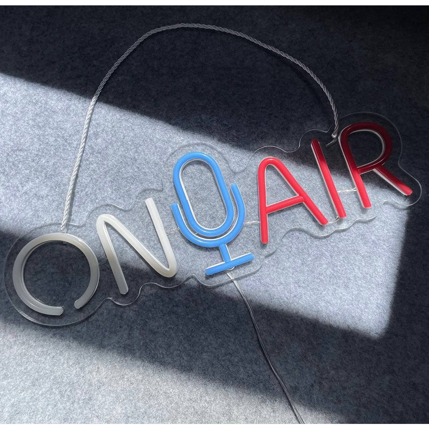 Bright Hanging On Air Microphone LED Studio Streaming Decoration