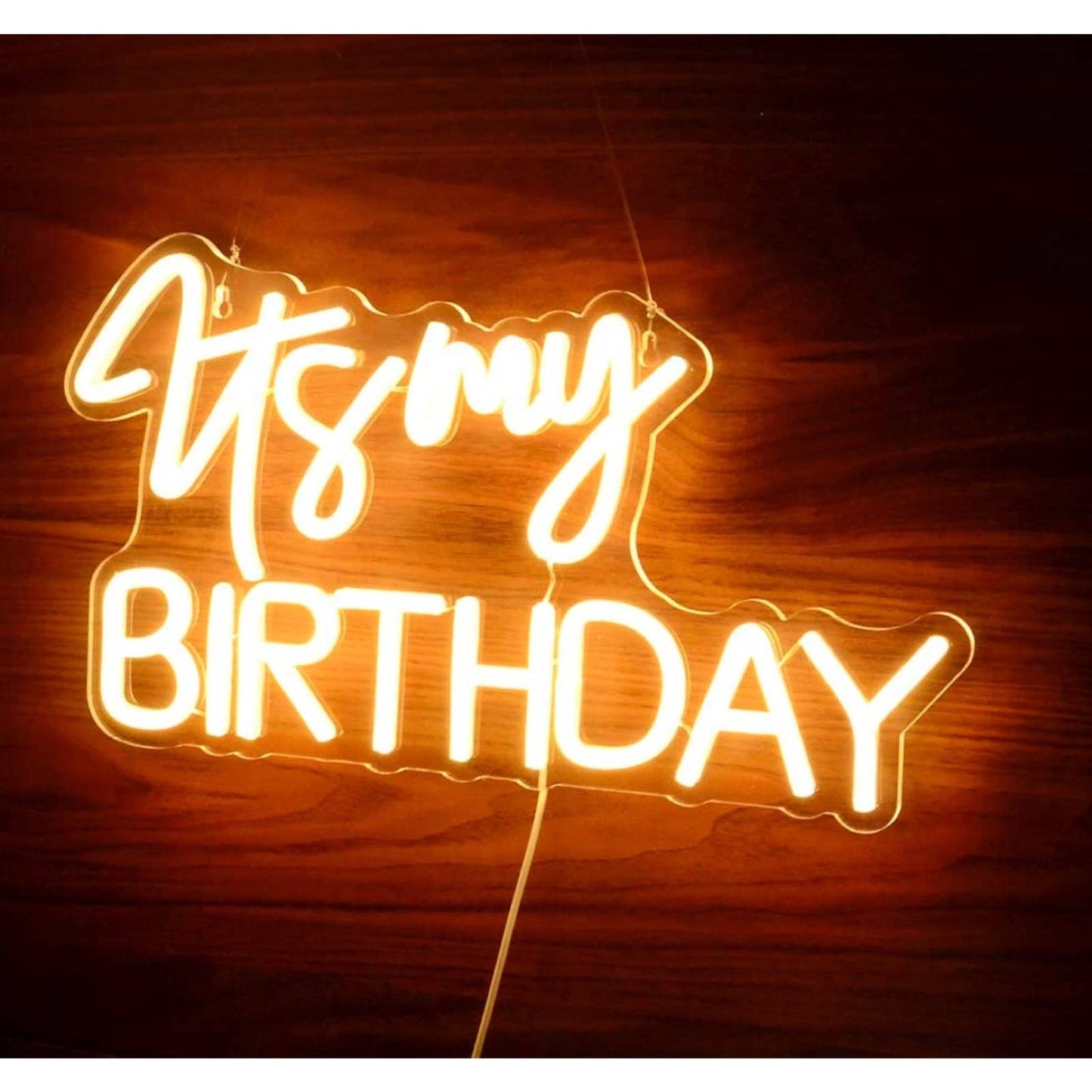 Lovely Bright Warm “It’s My Birthday” LED Night Light Room Wall Party Decoration