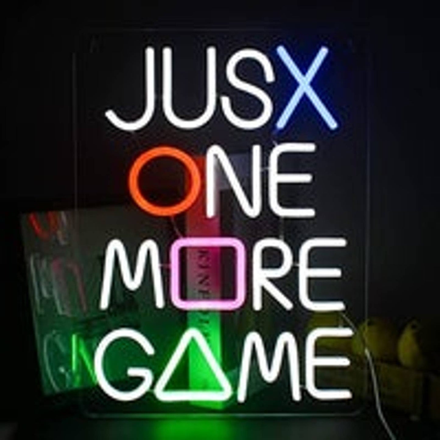Fun Vivid Bright Colorful Just One More Game LED Night Light PlayStation Game De