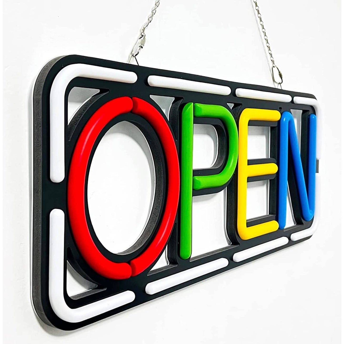 Bright Unique Rainbow Dash Open Sign LED Night Light Business Store Window Light