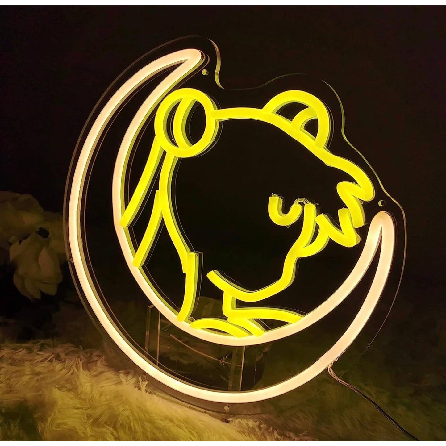 Lovely Bright Sailor Moon Crescent Moon LED Light Japan Anime Room Wall Art Deco