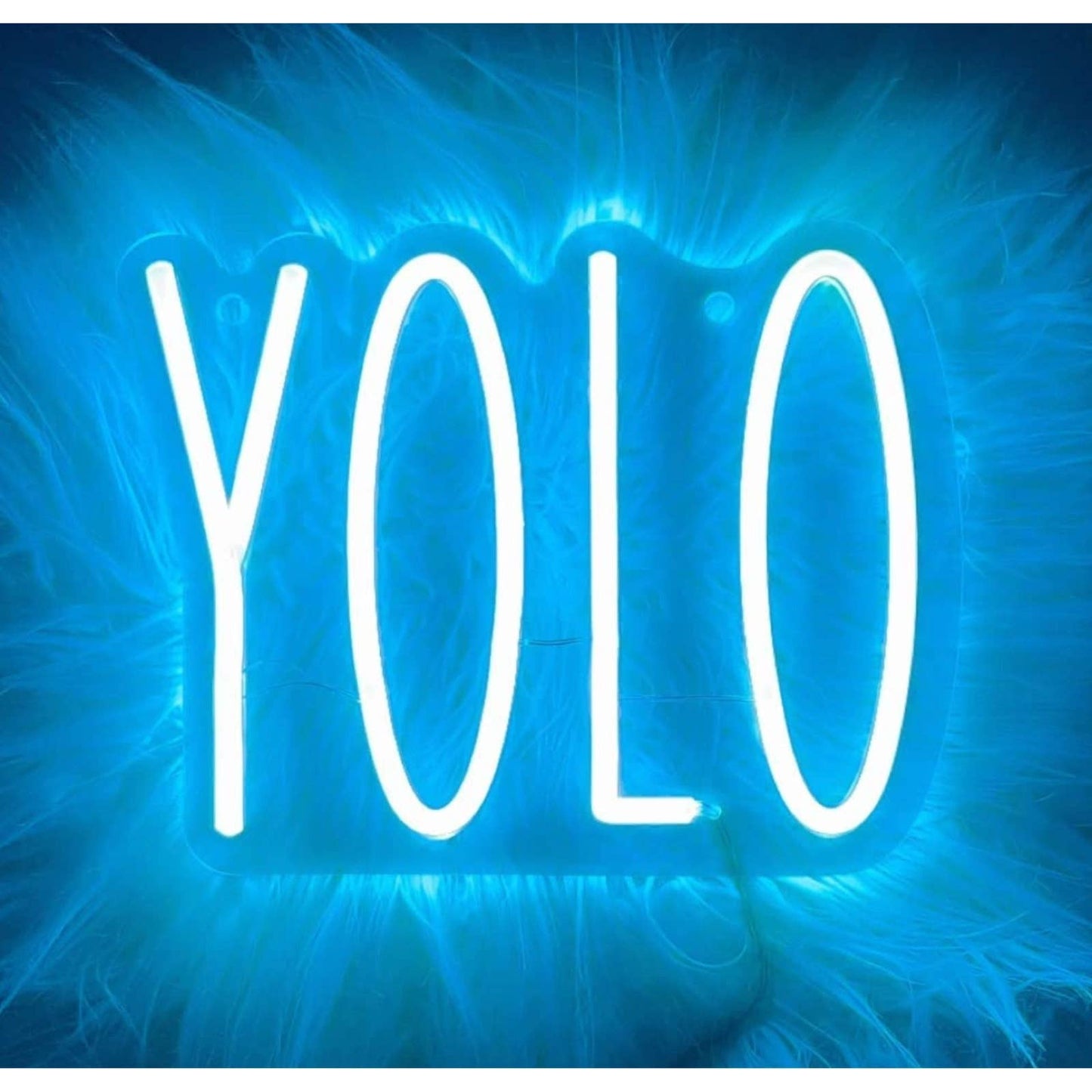 Lovely Bright Blue “YOLO” You Only Live Once LED Night Light Room Wall Decoratio