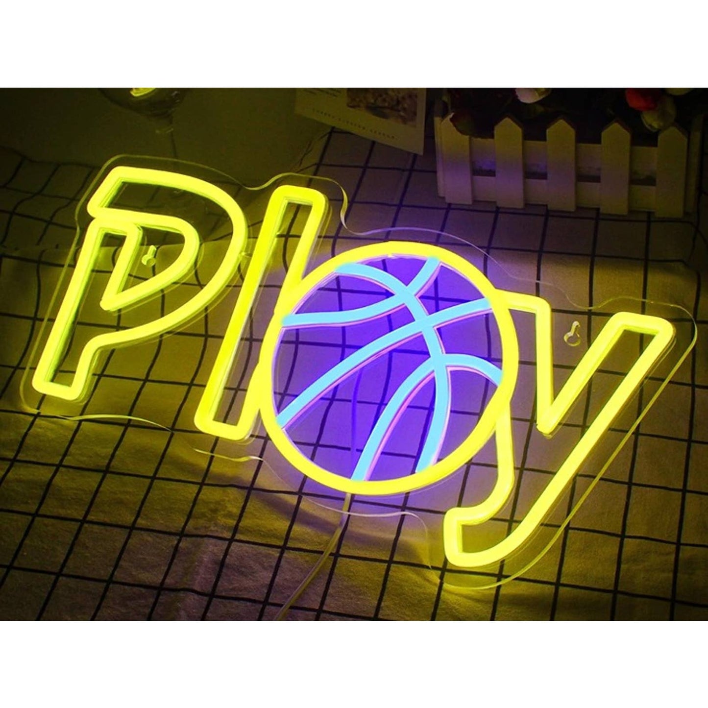 Fun Vivid Bright Yellow Play Basketball LED Night Light NBA Decor