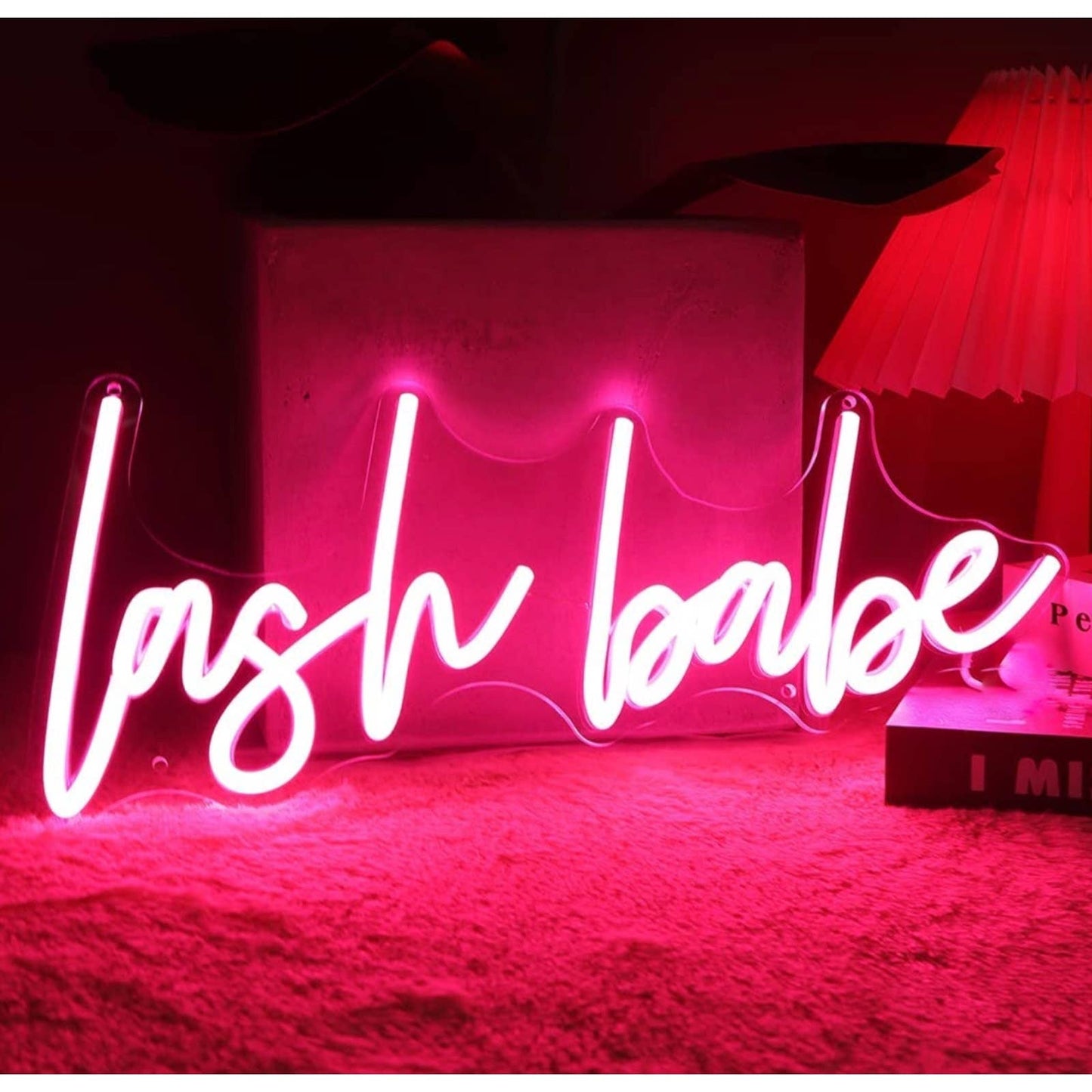 Lovely Bright Pink “Lash Babe” LED Night Light Room Wall Decoration