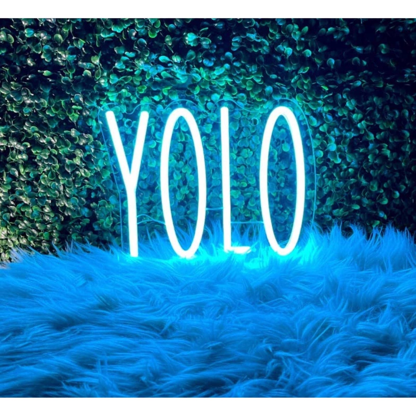 Lovely Bright Blue “YOLO” You Only Live Once LED Night Light Room Wall Decoratio