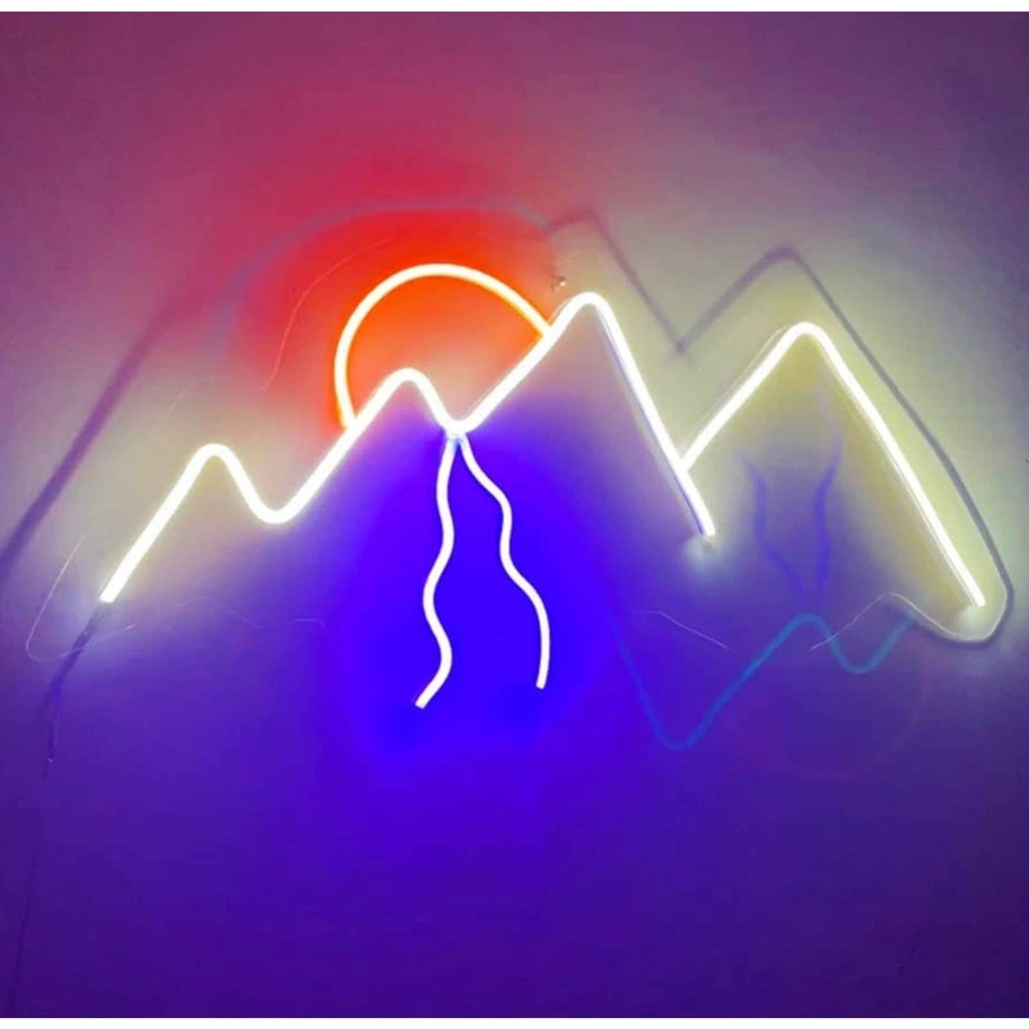Lovely Bright Cold Winter Mountains Sunrise LED Night Light Room Wall Decoration