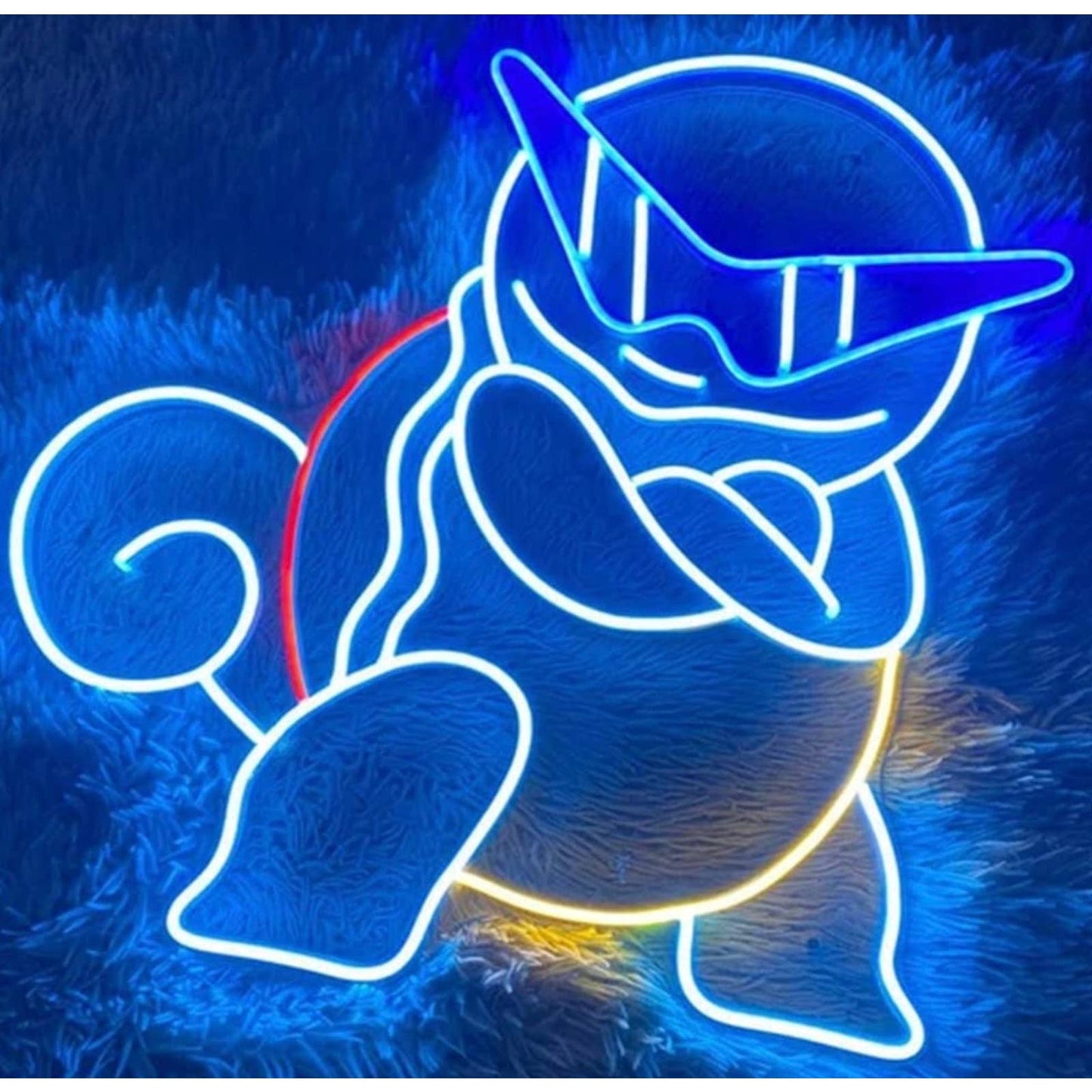 Fun Bright Vivid Bright Blue Cool Squirtle With Sunglasses LED Light Pokemon Dec