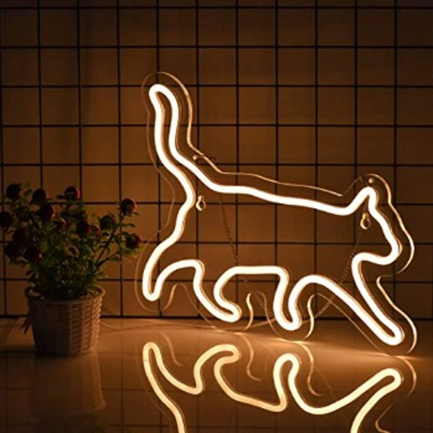 Lovely Bright Roaming Kitty Cat LED Night Light Room Wall Decoration