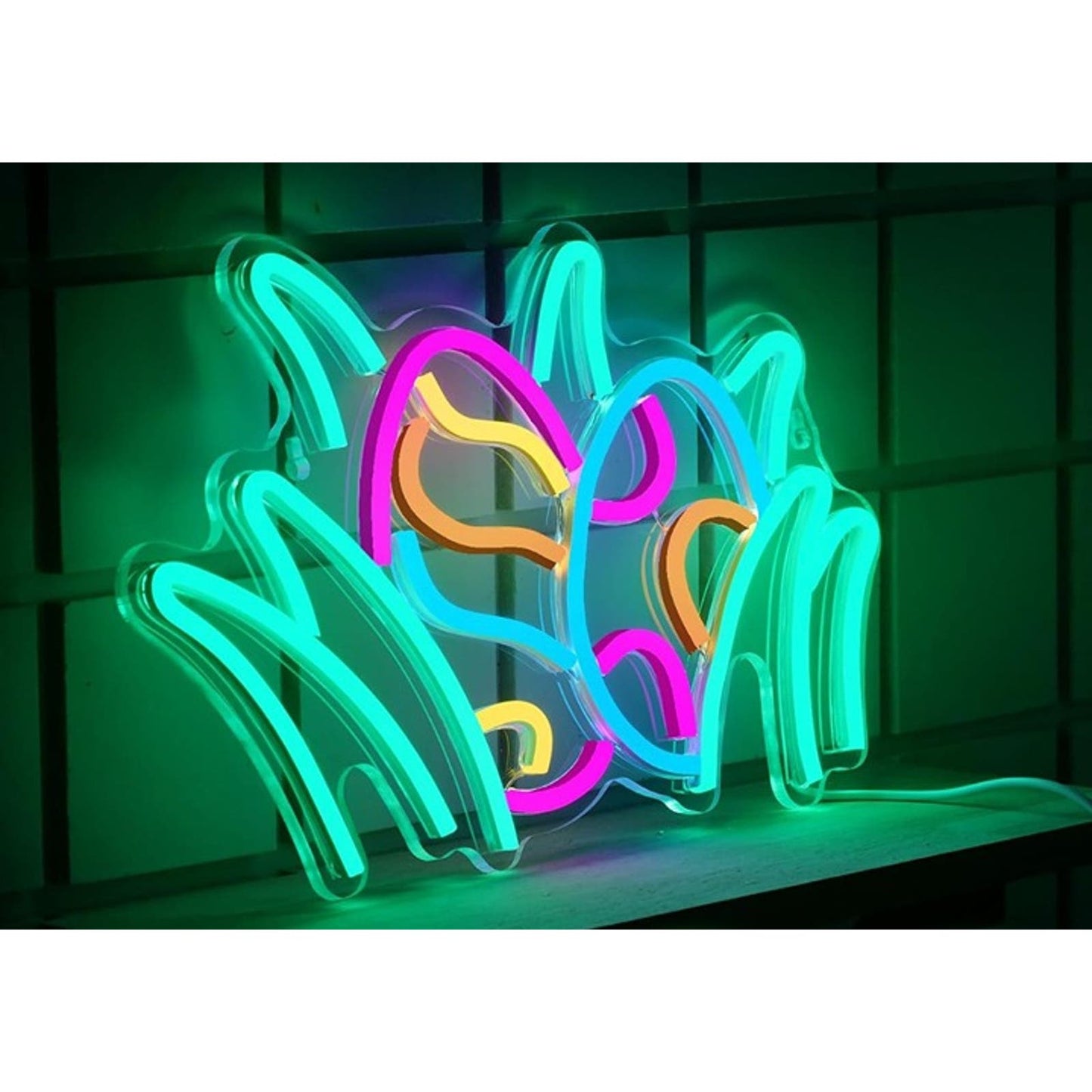 Lovely Bright Colorful Easter Eggs in Grass LED Night Light Room Wall Decor
