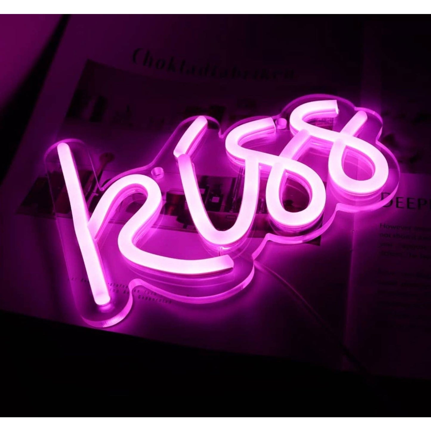Lovely Bright Pink “kiss” LED Night Light Room Wall Decoration