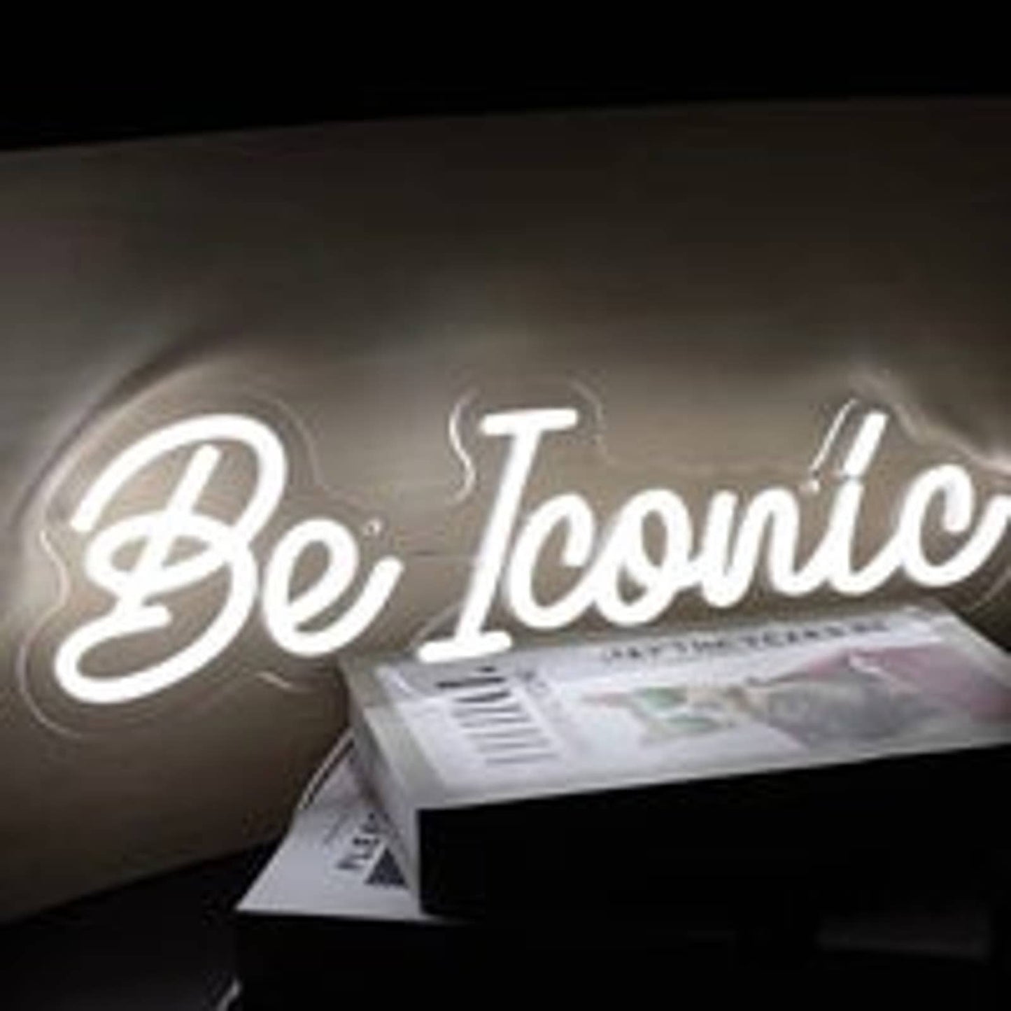 Lovely Bright White “Be Iconic” LED Night Light Room Wall Decoration