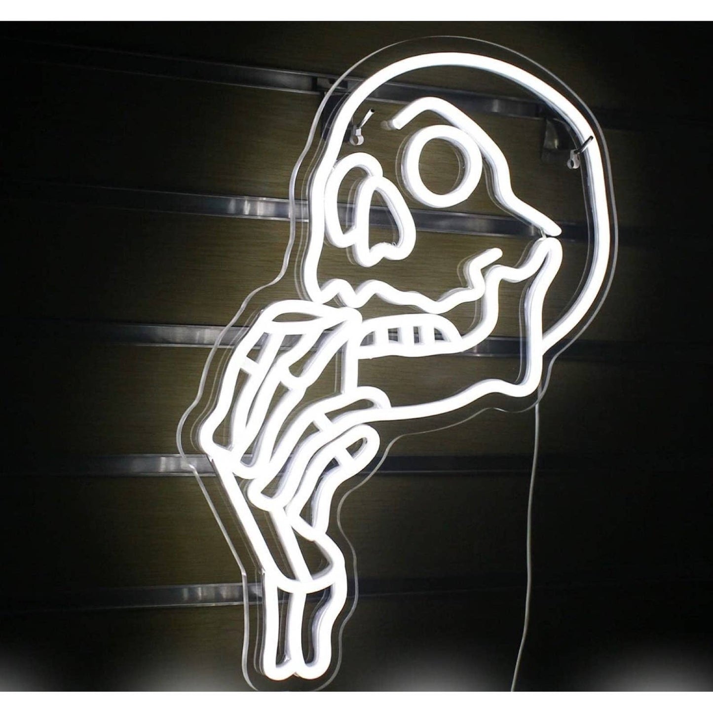 Spooking Bright Thinking Skull Skeleton LED Night Light Halloween Room Wall Deco
