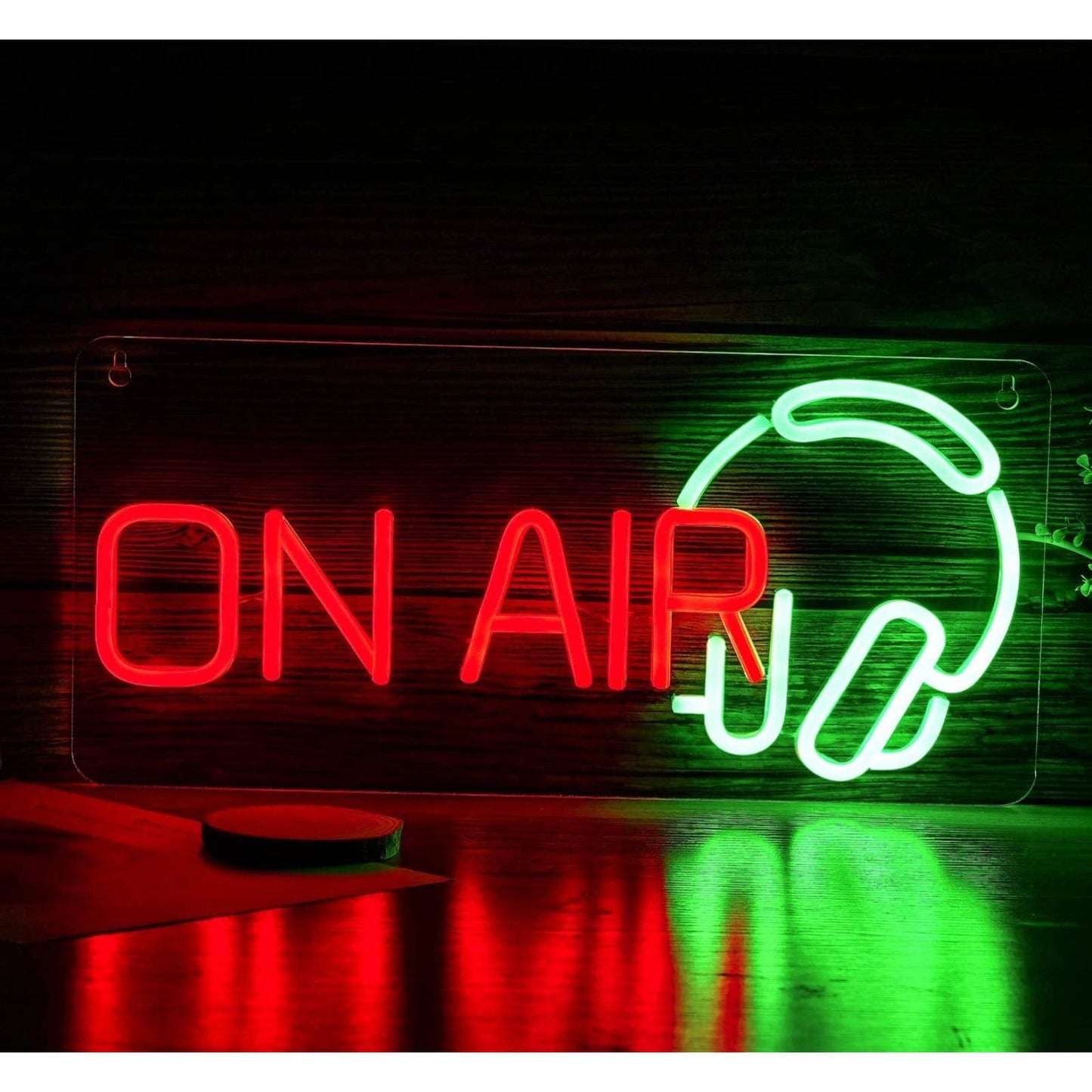 Fun Bright Red Green On Air Headphones Gamer Twitch Live Stream LED Light Decor