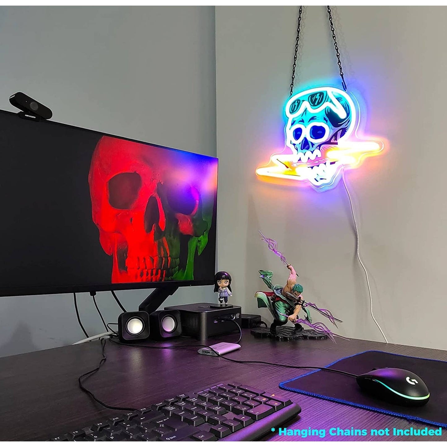 Fun Bright Blue Skull Lighting Sunglasses LED Night Light Room Wall Decoraton