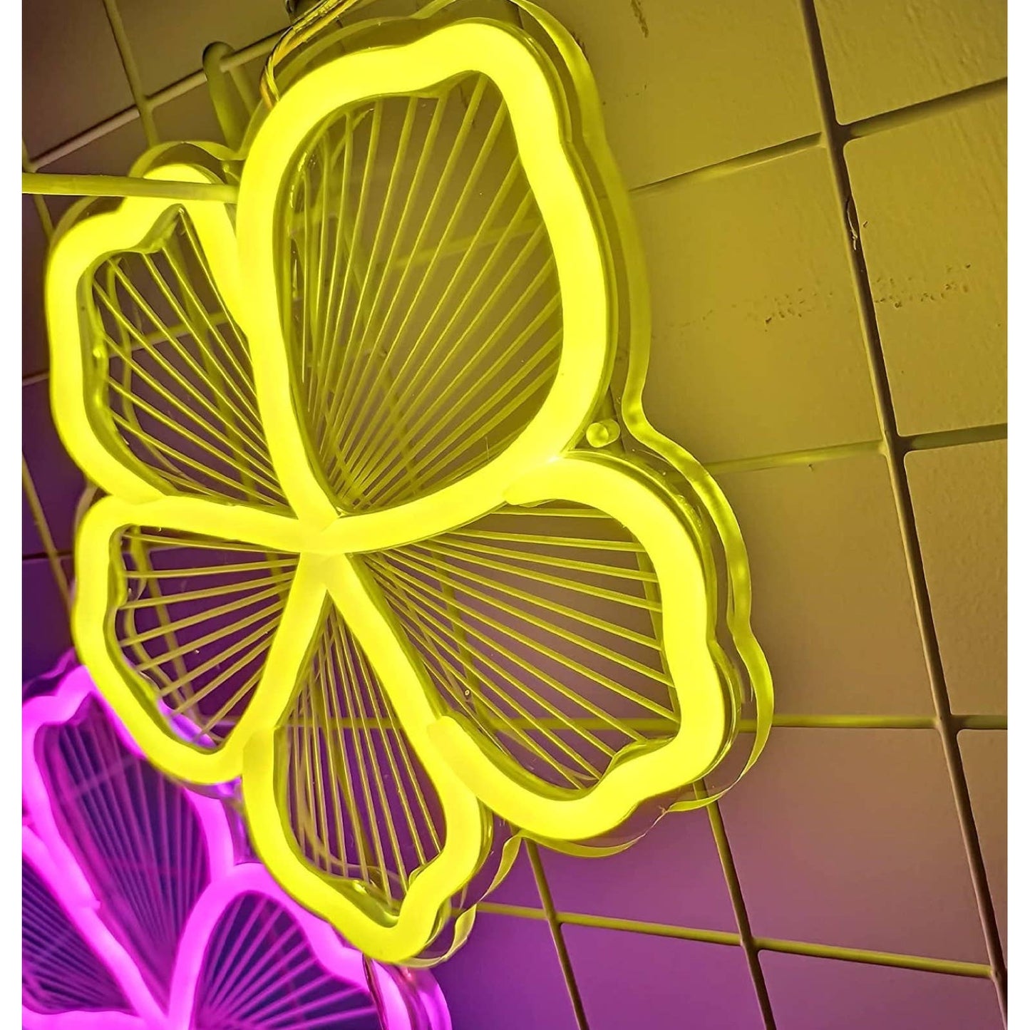 Lovely Bright Colorful 3 Piece Bundle Flower LED Night Light Room Wall Decoratio