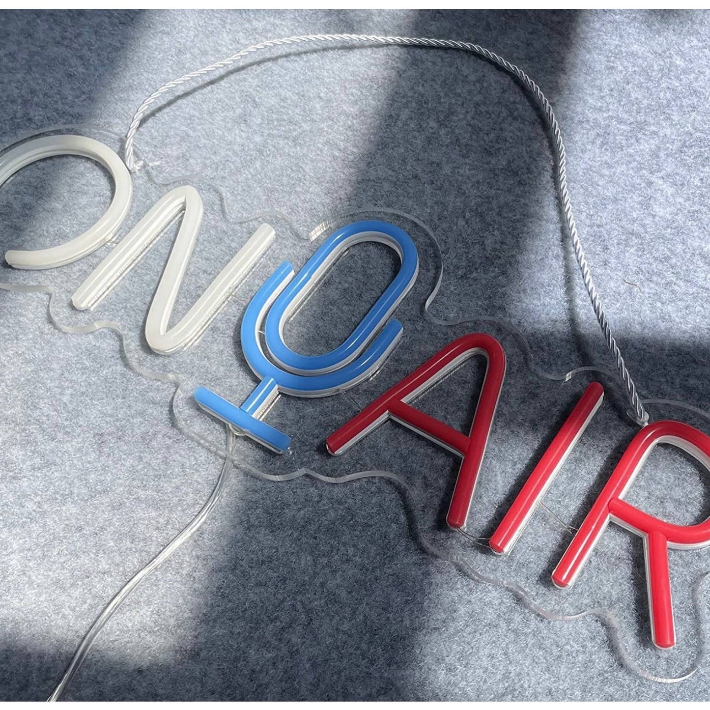 Bright Hanging On Air Microphone LED Studio Streaming Decoration
