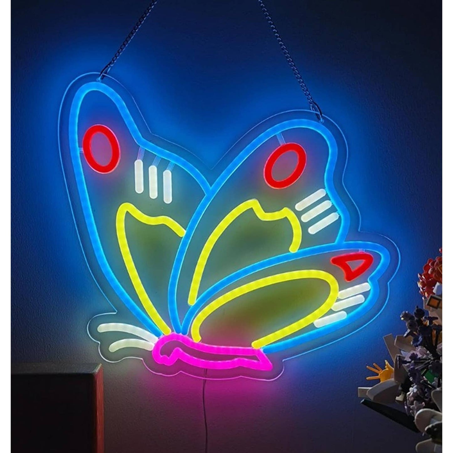 Lovely Blue Wing Butterfly LED Night Light Room Wall Decoration