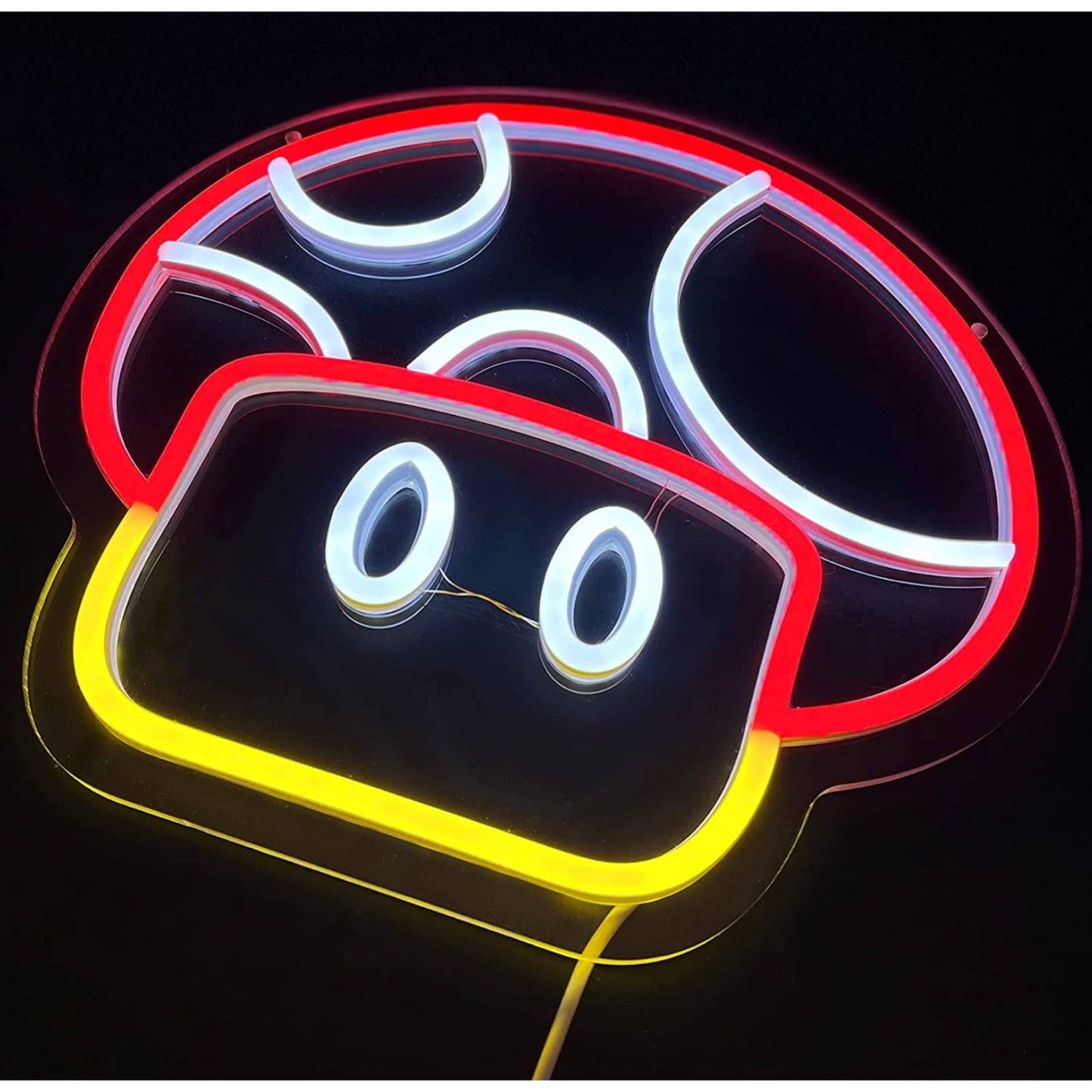 Fun Bright Super Mario Power Up Mushroom LED Light Video Game Room Wall Decor