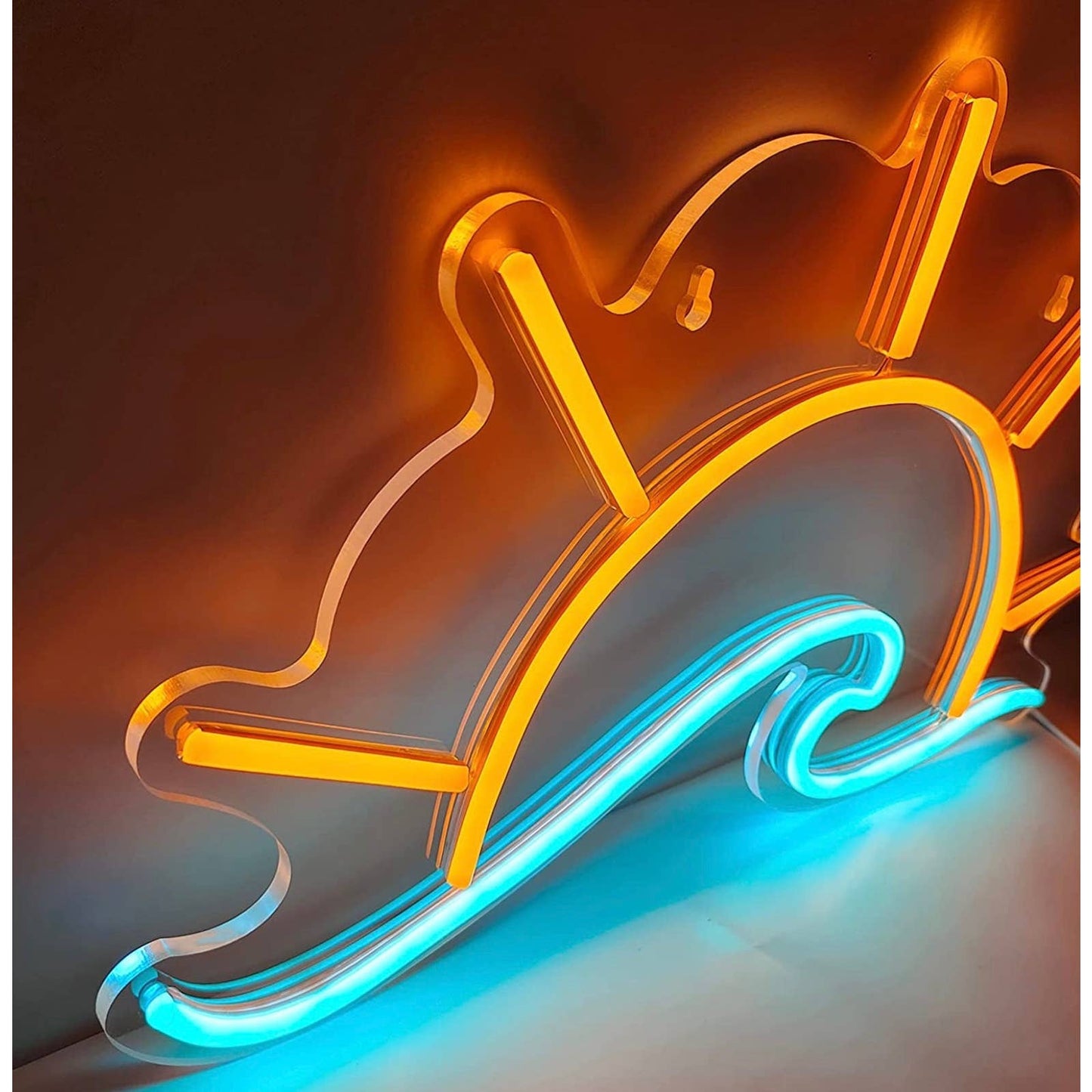 Lovely Bright Sun Over Ocean Waves LED Night Light Room Wall Decoration