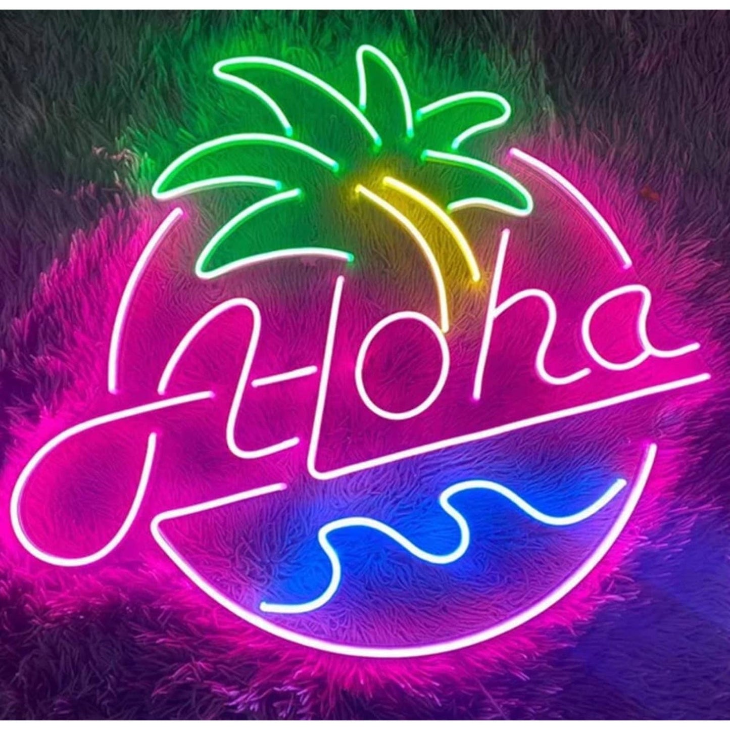 Lovely Bright Colorful Aloha LED Night Light Hawaii Light Room Wall Decoration