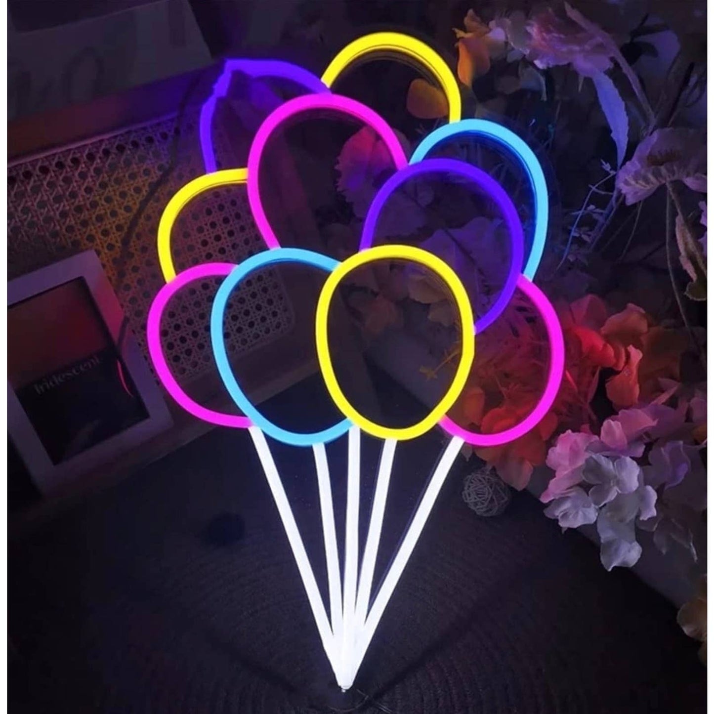 Fun Bight Vivid Colorful Balloons LED Night Light Party Room Wall Decoration