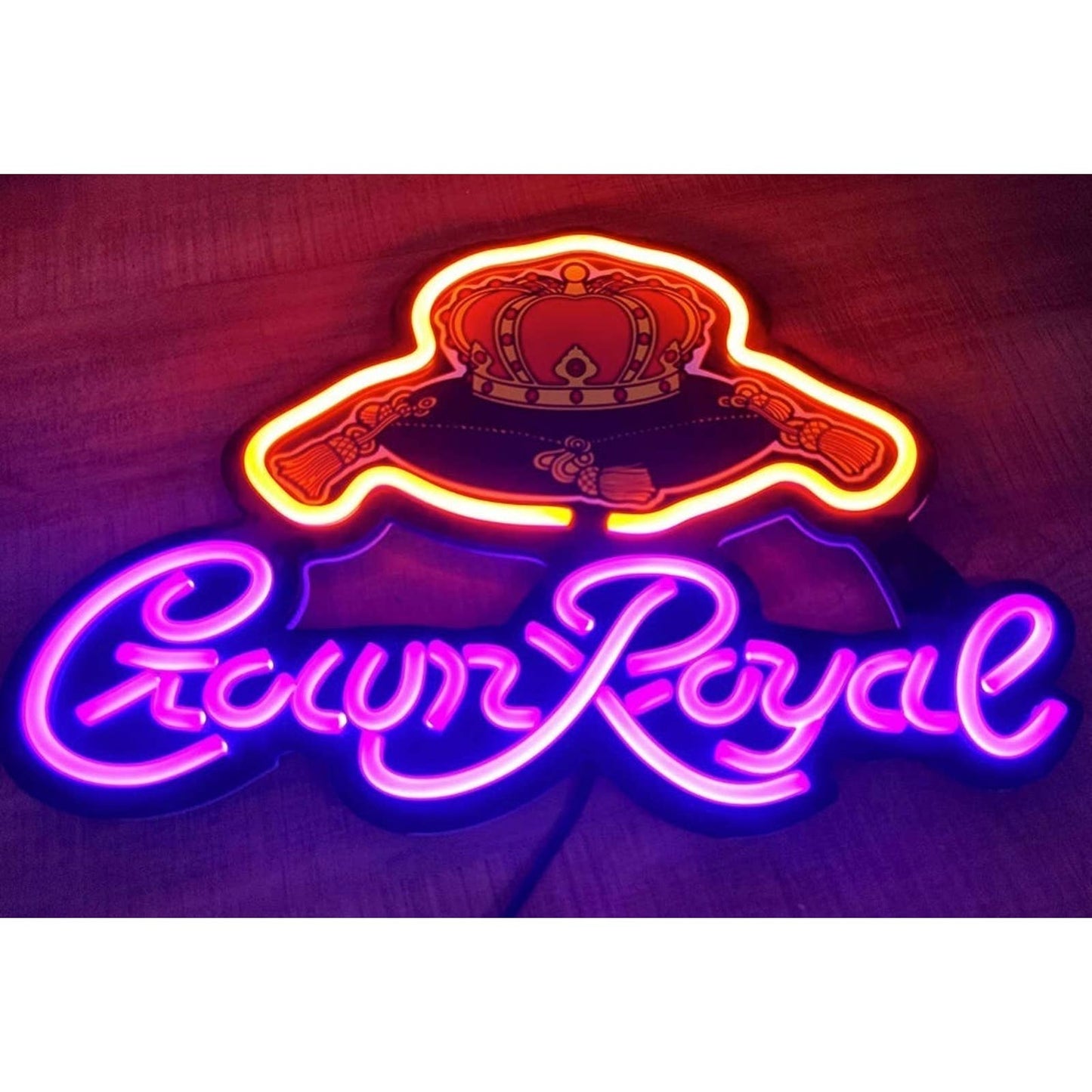Bright Royal Crown Canadian Whisky LED Night Bar Light Room Wall Decor