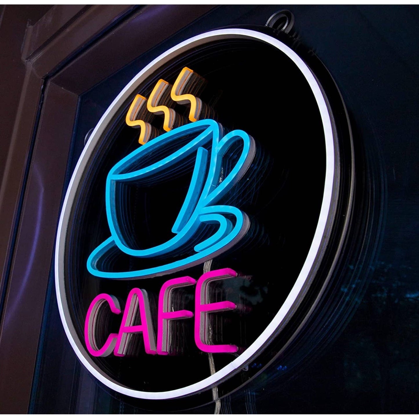 Lovely Bright Coffee Mug Cafe LED Night Light Shop Espresso Wall Decoration