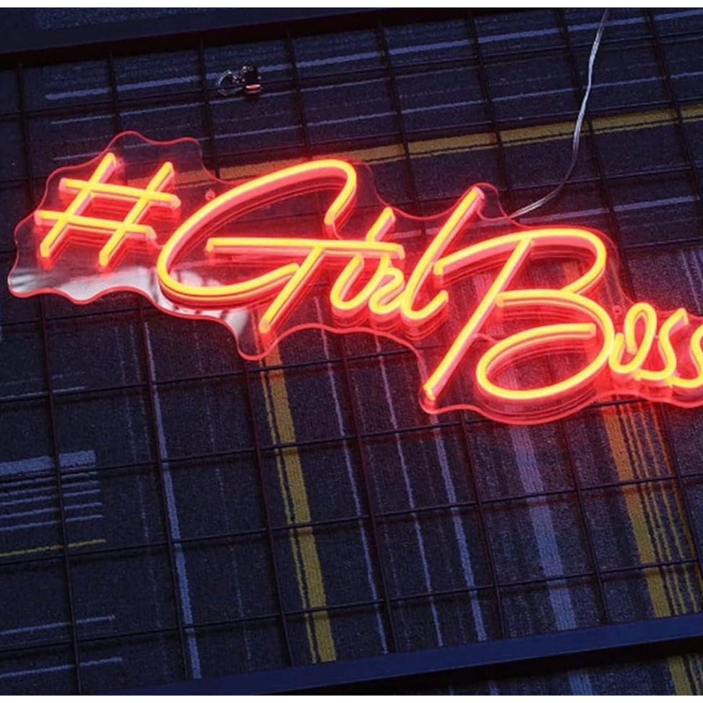 Lovely Bright Red #GirlBoss LED Night Light Business Office Room Wall Decoration