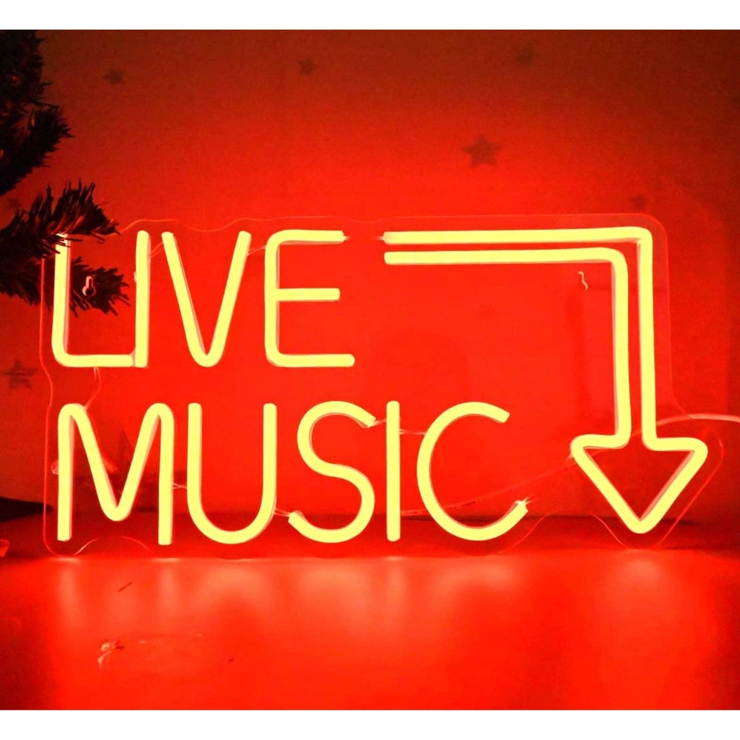 Fun Bright Red Live Music Arrow Sign LED Night Light Wall Party Concert Decorati