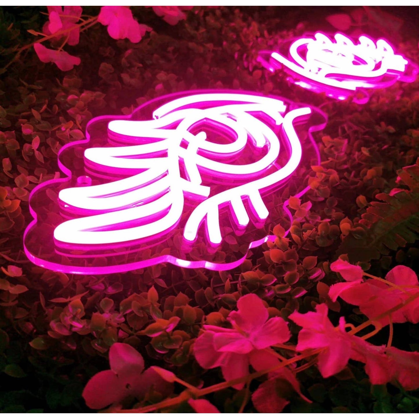 Lovely Bright Pink Glamorous Eyes LED Night Light Room Wall Decoration