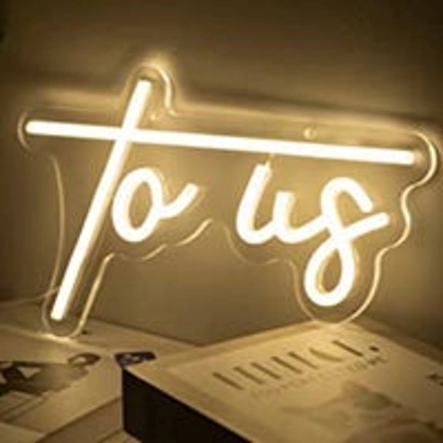 Lovely Bright Romantic “To Us” LED Night Light Room Wall Decoration