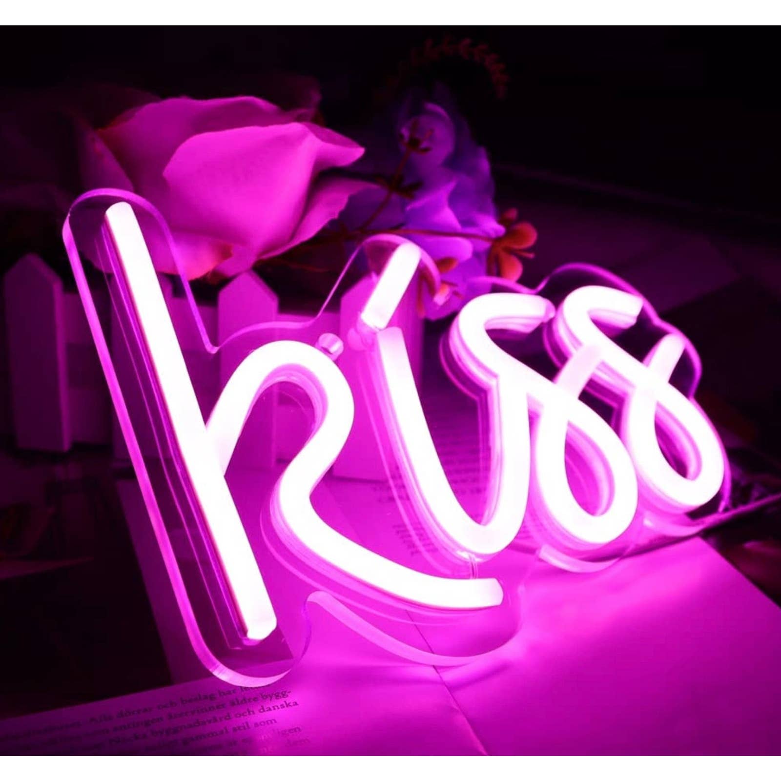 Lovely Bright Pink X❤️X❤️ Love, Hugs & Kisses LED Night Light Room Wall online Decor