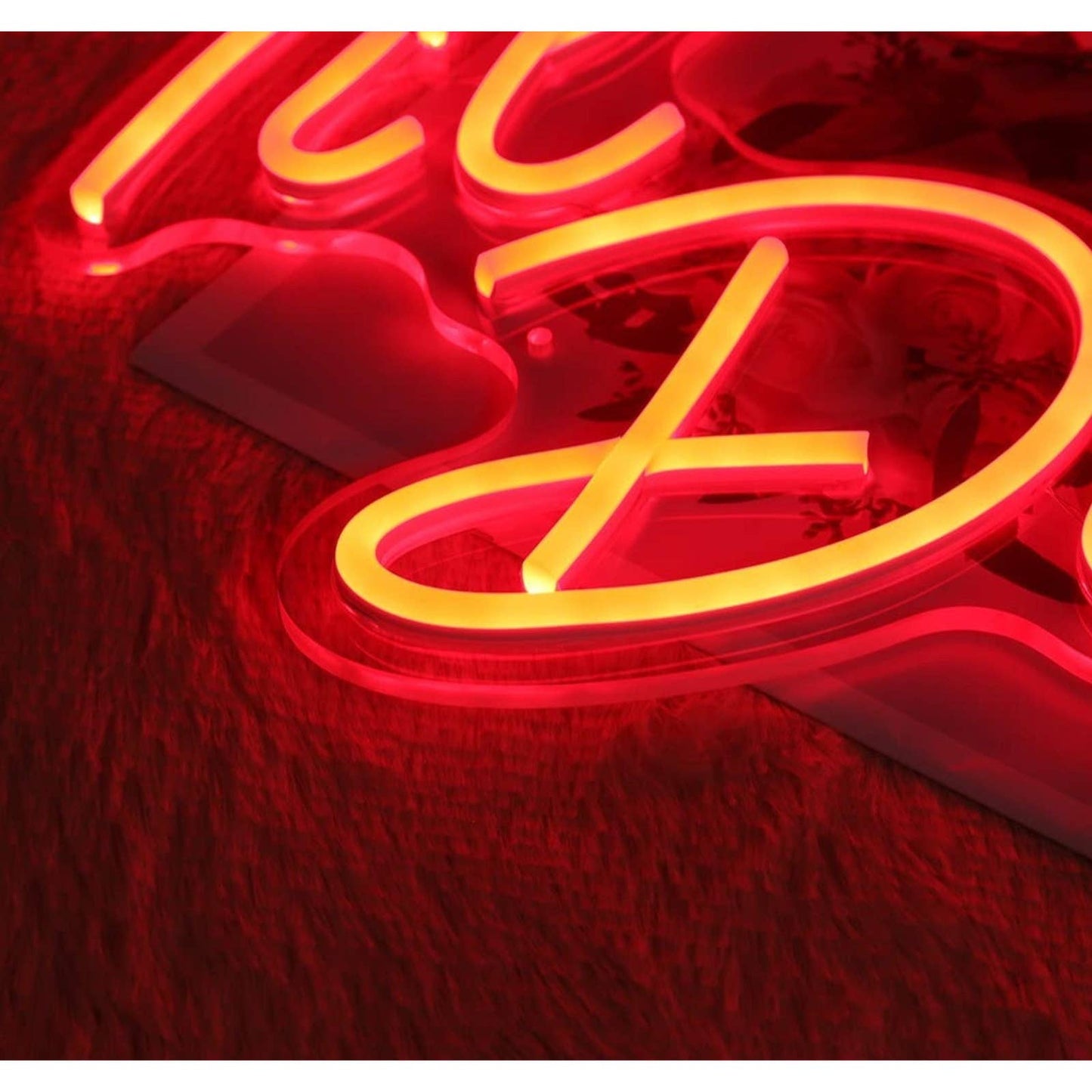 Lovely Bright Red Unique “Til’ Death” LED Night Light Marriage Room Wall Decorat