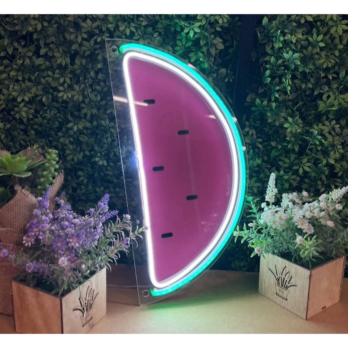 Fun Larger Pink / Green Watermelon LED Night Light Room Wall Decoration